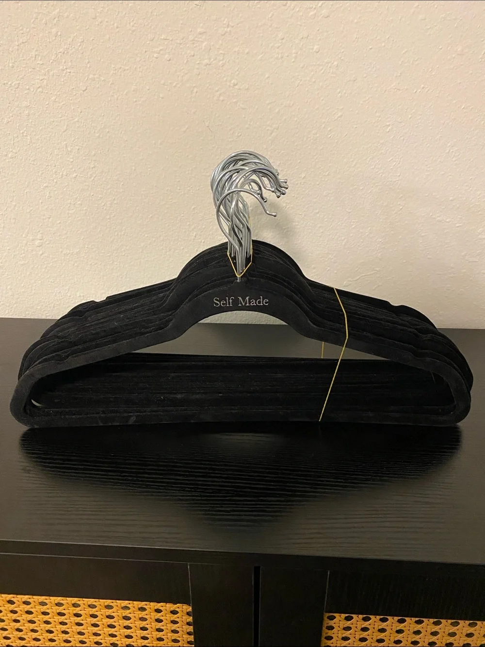 24 pieces black velvet hangers